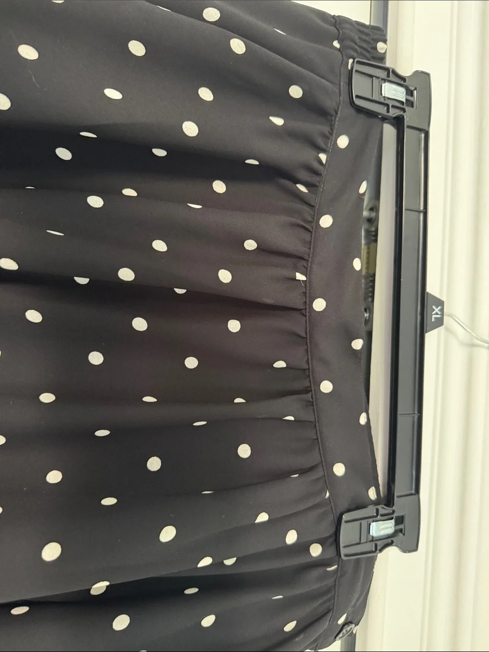 Chaus Black Midi Skirt and top with White Polka Dots